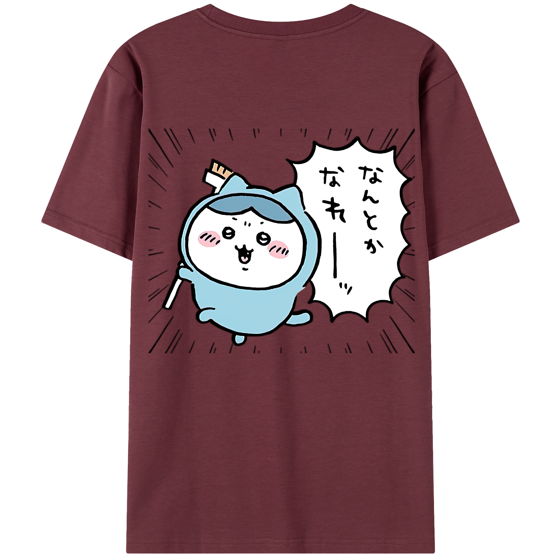 （画像用） ちいかわ ハチワレ Chii-kawa hachiware 綿100％半袖Tシャツ（背面プリント）